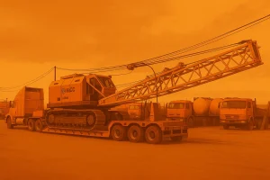Перевозка гусеничных кранов из Китая: требования к тралам и погрузке